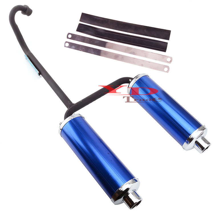 Blue double-pipe exhaust cylinder