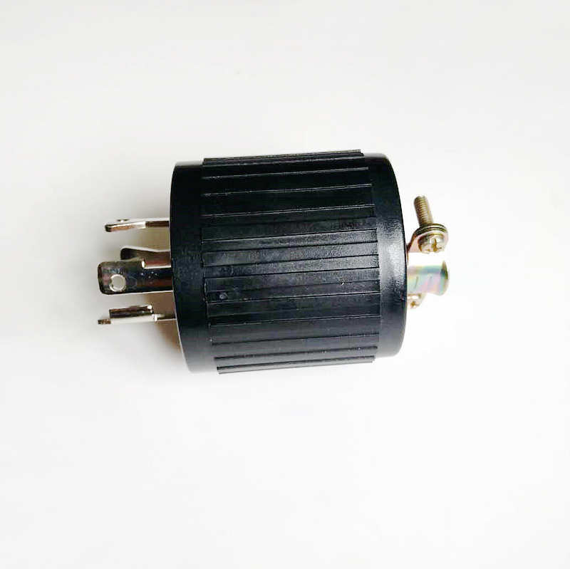 台湾隆光NEMA L16-30P美规引挂插头LK6434B电木插头30A480V3相4线