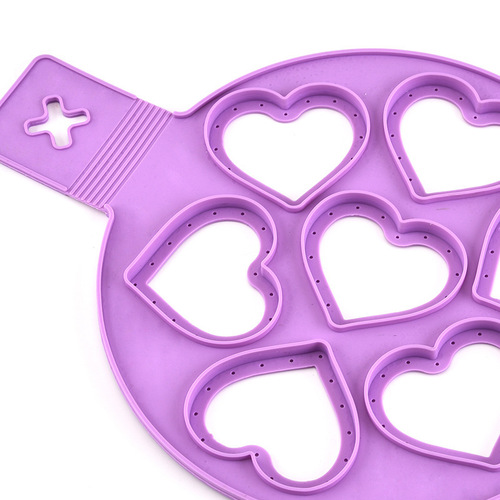 Silicone Egg Muffin Maker, Silicone 7-Hole Round Heart Star Egg Muffin Maker, Multi-Function 7-Hole Pancake Maker with Pancake Maker