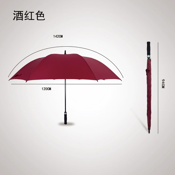 8-rib enlarged automatic straight handle umbrella-burgundy