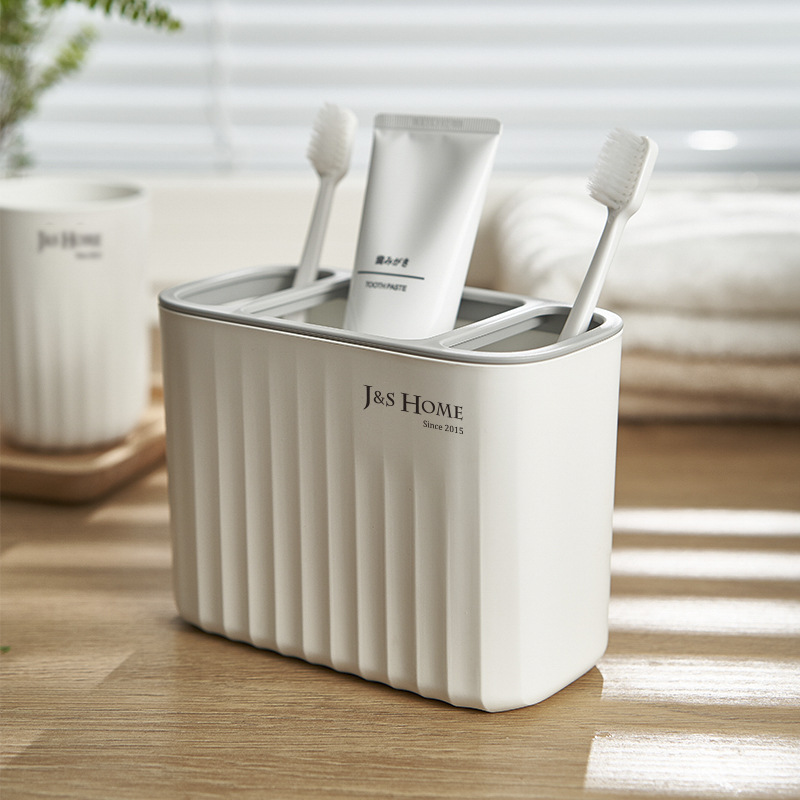 Hogar Estilo nórdico cepillo de dientes caja de almacenamiento de plástico baño Baño hogar lavado taza de almacenamiento rack simple cepillo de dientes titular