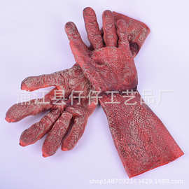 厂家直销整蛊丧尸血手套cosplay魔鬼搪胶手套万圣节派对化妆道具