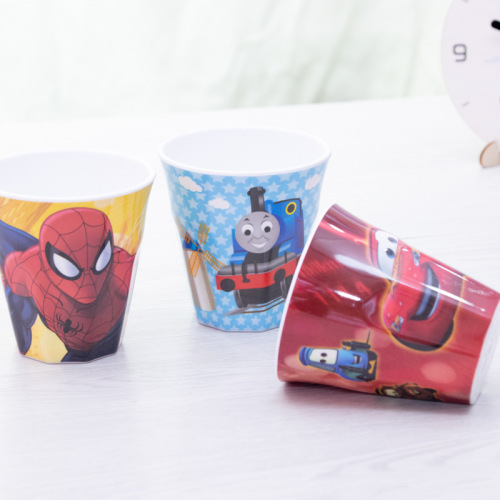 Factory direct supply of creative, cute and fashionable cartoon children's drinking cups melamine cup nine-jiao cup daily necessities wholesale