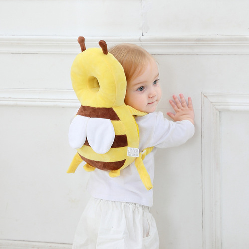 Infant Learning to Walk Head Protection Pillow Baby Walking Learning Anti-Fall Pillow Breathable Head Protection Pad Honeybee Head Protection Anti-Fall Hat