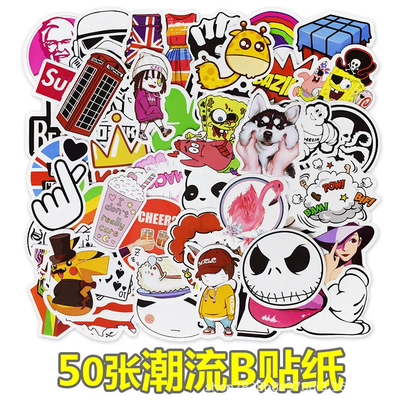 Trend suitcase, waterproof cartoon sticker, graffiti