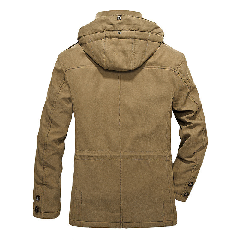 Chaqueta acolchada de algodón gruesa para hombre Chaqueta acolchada de algodón para hombre de otoño e invierno Chaqueta para hombre de mediana edad y ancianos de longitud media de dos piezas exclusivas transfronterizas