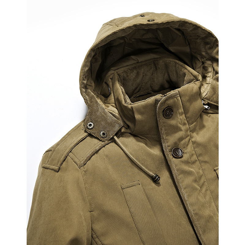 Chaqueta acolchada de algodón gruesa para hombre Chaqueta acolchada de algodón para hombre de otoño e invierno Chaqueta para hombre de mediana edad y ancianos de longitud media de dos piezas exclusivas transfronterizas