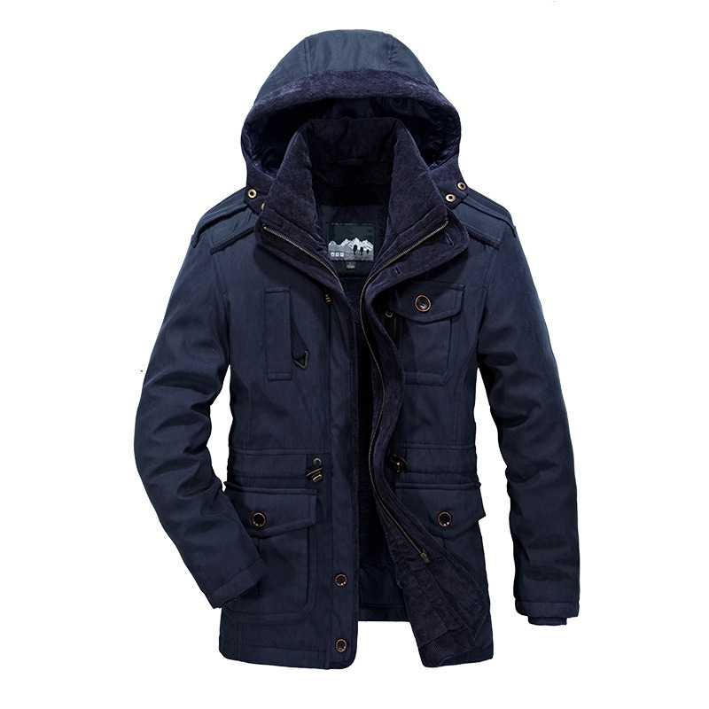 Chaqueta acolchada de algodón gruesa para hombre Chaqueta acolchada de algodón para hombre de otoño e invierno Chaqueta para hombre de mediana edad y ancianos de longitud media de dos piezas exclusivas transfronterizas