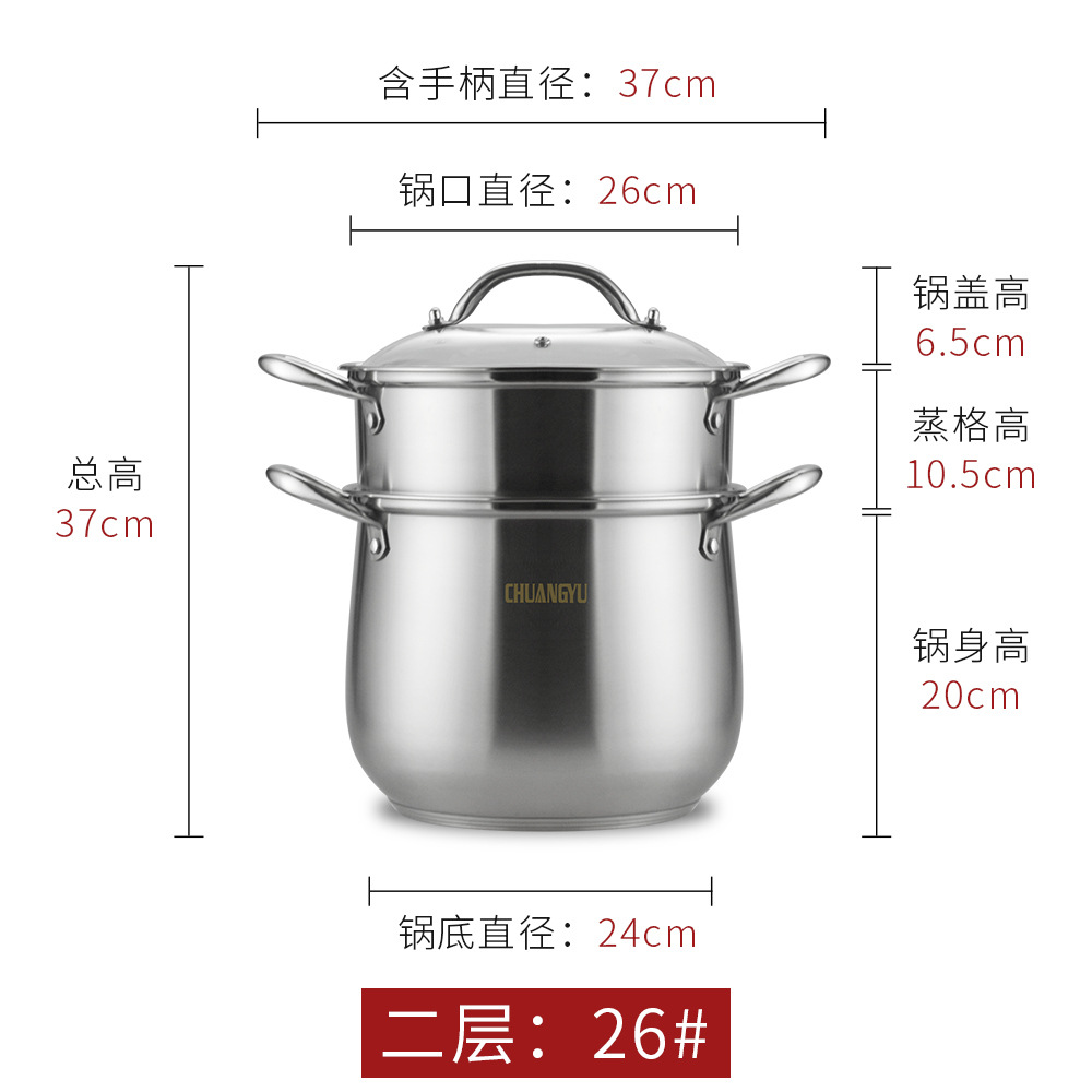 Olla de sopa de acero inoxidable explosiva transfronteriza para aumentar el engrosamiento cookware Amazon Temu Spot Supply Soup Pot