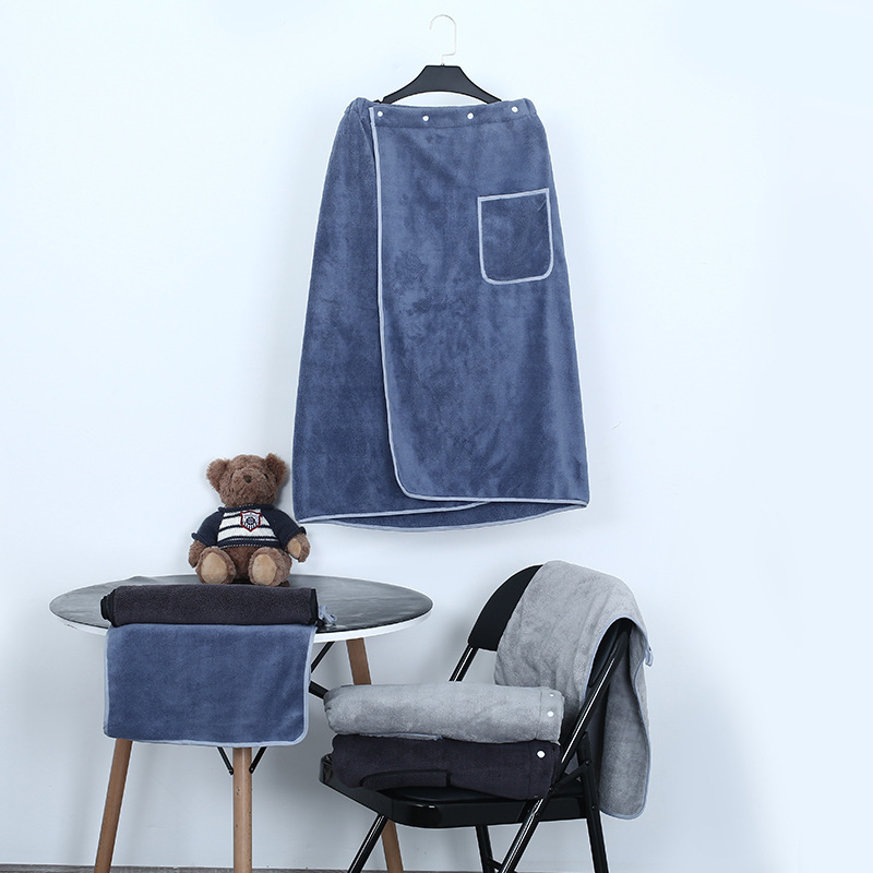 Bath Dress suit Simple High Density Thickened Soft Coral Fleece Men's Bath Dress Towel suit Adult Wearable Bath Towel Bath Dress suit Simple High Density Thickened Soft Coral Fleece Men's Bath Dress Towel suit Adult Wearable Bath Towel