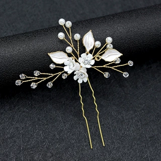 欧美跨境 麦浪新娘婚礼手工头饰 U形发钗插针发饰 速卖amzon