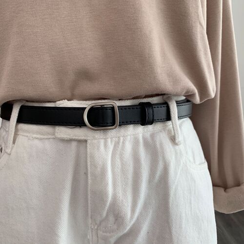 Wholesale retro belt for men and women, versatile non-hole belt adjustment, jeans ins style black belt
