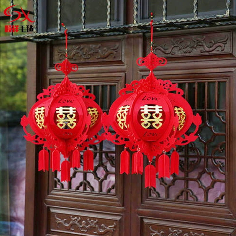 Свадебный Весенний Фестиваль Украшения Химическое Волокно Войлок Кулон Творческий Войлок Рождественская Елка Войлок Фонарь Цветок Кулон Принадлежности