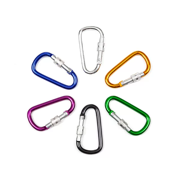 No. 6 with lock carabiner aluminum alloy quick hook 6#D type bottle buckle hook outdoor hook 6cm nut carabiner