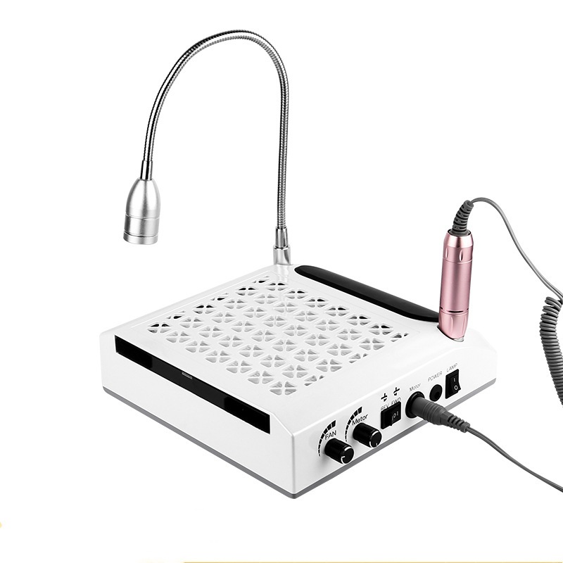 De estilo japonés de escritorio de cuatro en uno de recogida de polvo de manicura todo-en-uno de pulido aspiradora de dos en uno de recogida de polvo de pulido de iluminación de la almohada de mano