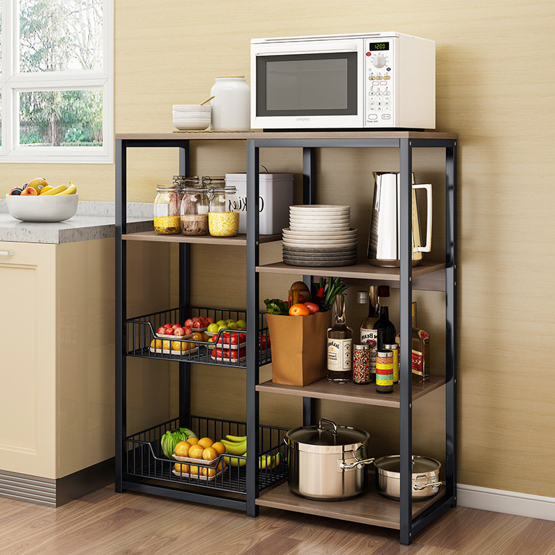 Microwave Oven Rack Kitchen Storage Rack Floor-standing Multi-layer Storage Rack Storage Rack Space-saving Kitchen Storage Cupboard Rack