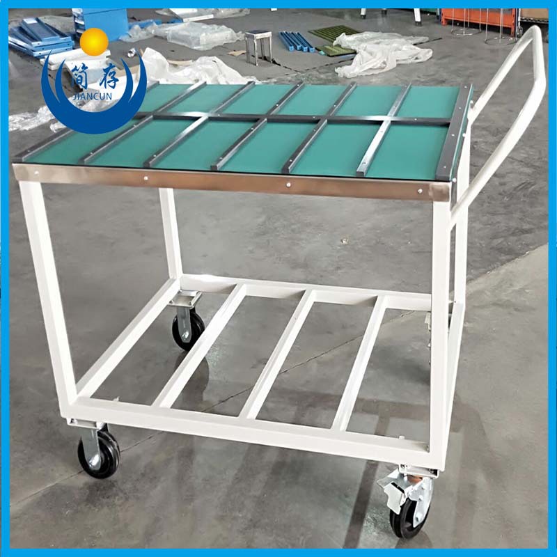 简存防静电不锈钢推车 黑色电木板桌面移动作业车 方管维修工具车