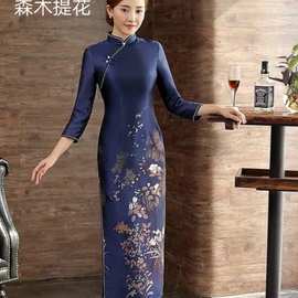 1米定位大提花面料 金属丝色织提花布 复古旗袍礼服外套布料批发
