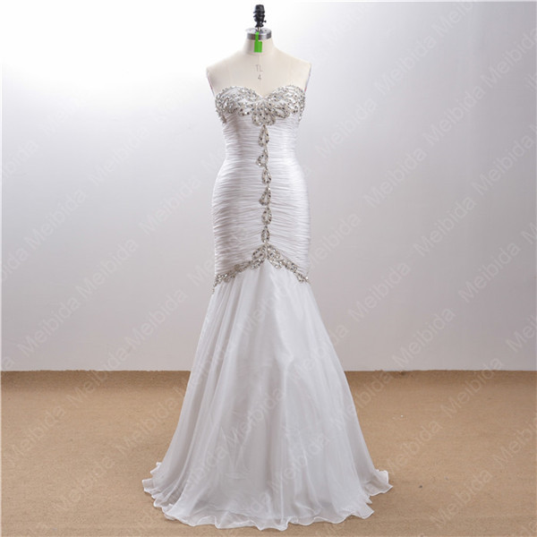 European and American wedding crumpled bride white ivory evening dress toast dress bridesmaid dress evening dress floor-length dress