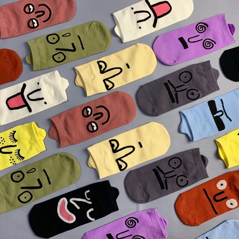 Ghost socks cute cartoon expression socks spring and summer men's and women's socks tide shallow socks Korean invisible socks manufacturers wholesale Ghost socks cute cartoon expression socks spring and summer men's and women's socks tide shallow socks Korean invisible socks manufacturers wholesale