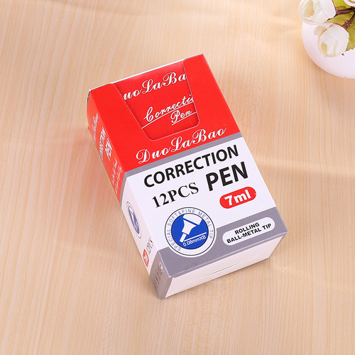 7ml white quick-drying correction fluid large-capacity point-pressure correction pen correction fluid for elementary school students to eliminate stationery wholesale