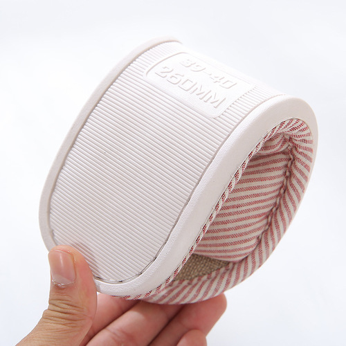 New spring and summer women's linen slippers for home indoor wooden floor non-slip couples home men's slippers