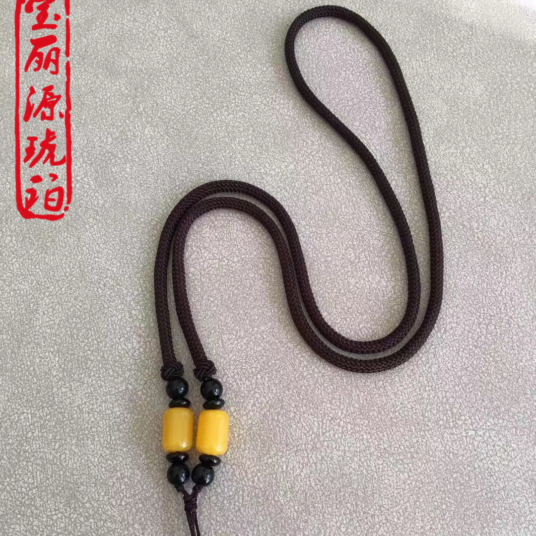 Beeswax Pendant All-match Rope Tight Woven Taiwan Jade Line High-grade Imitation Beeswax Agate Sandalwood Hanging Rope Woolen Chain Hanging Rope