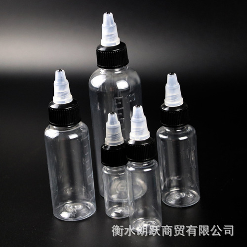 10/20/30/50/100ml graduated transparent PET plastic tipped gel rotating squeeze bottle for refilling