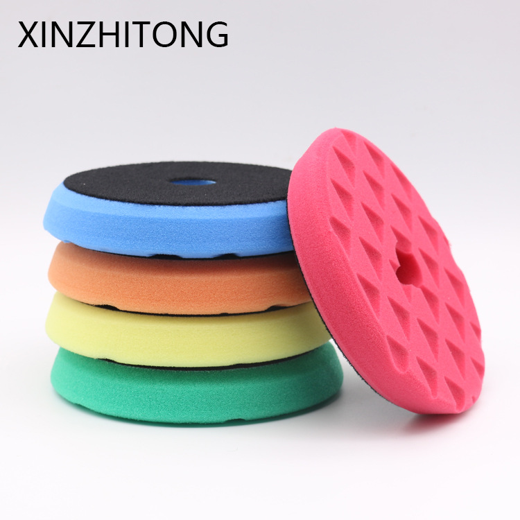智同DA机抛光盘5寸6寸斜边三角款海绵轮打蜡盘镜面还原盘汽车美容