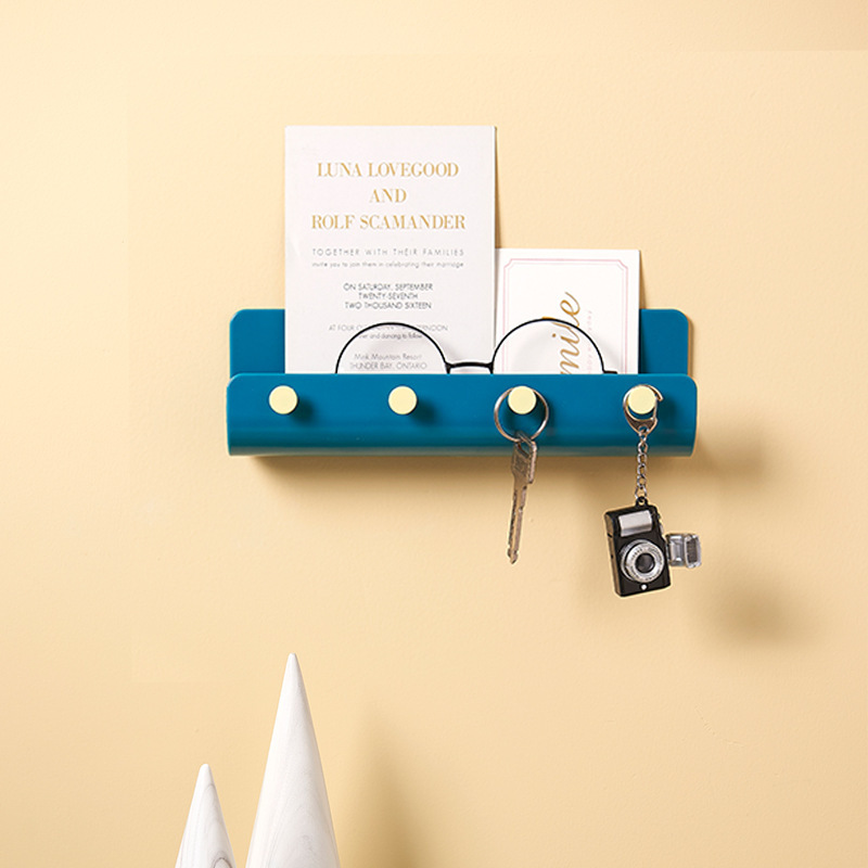 Punch Free Key Rack Storage Rack-U Shaped Nail Free Hook Rack Key Rack Self Adhesive ABS Wall Hook For Scarf Hat