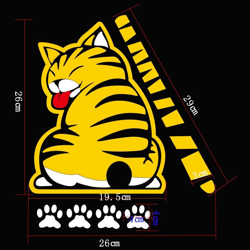 Кросс-бордерные наклейки на задний стекло авто: reflective cartoon cats, дворники, наклейка на заднюю часть машины, персонализированная наклейка на корпус