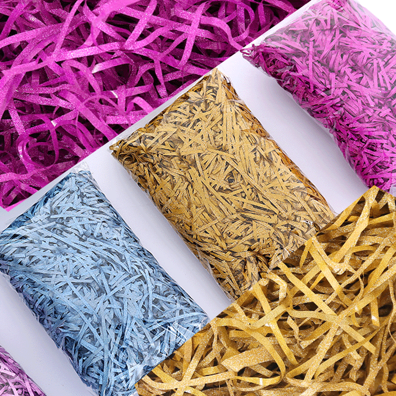 New Bulk Shredded Onion Color Rafi Grass Wedding Hand Gift Candy Box Filler Glitter Shredded Paper Shredded Onion Film