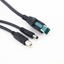 12V PoweredUSB 12Vһ�ֶ�USB B��+DC 5.5*2.5��ӡ�C��һ�϶�