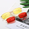 Small square metal glasses solar-powered suitable for men and women, fashionable sunglasses, suitable for import