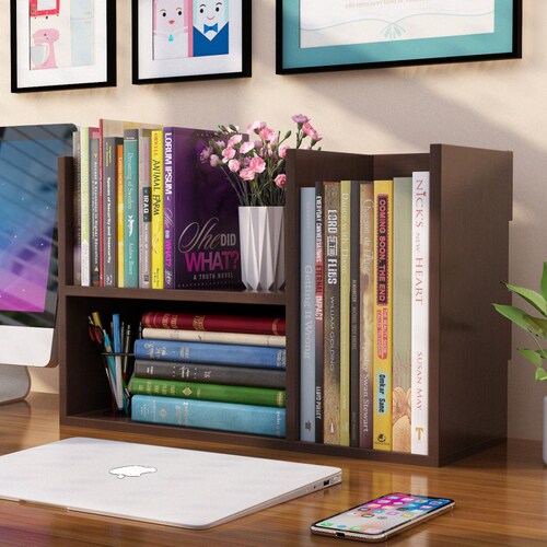 Student Bookshelf Simple Children's Desktop Mini Bookshelf Desk Organizer Office Storage Rack Space-Saving Bookcase