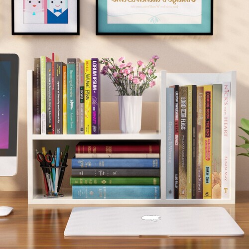 Student Bookshelf Simple Children's Desktop Mini Bookshelf Desk Organizer Office Storage Rack Space-Saving Bookcase