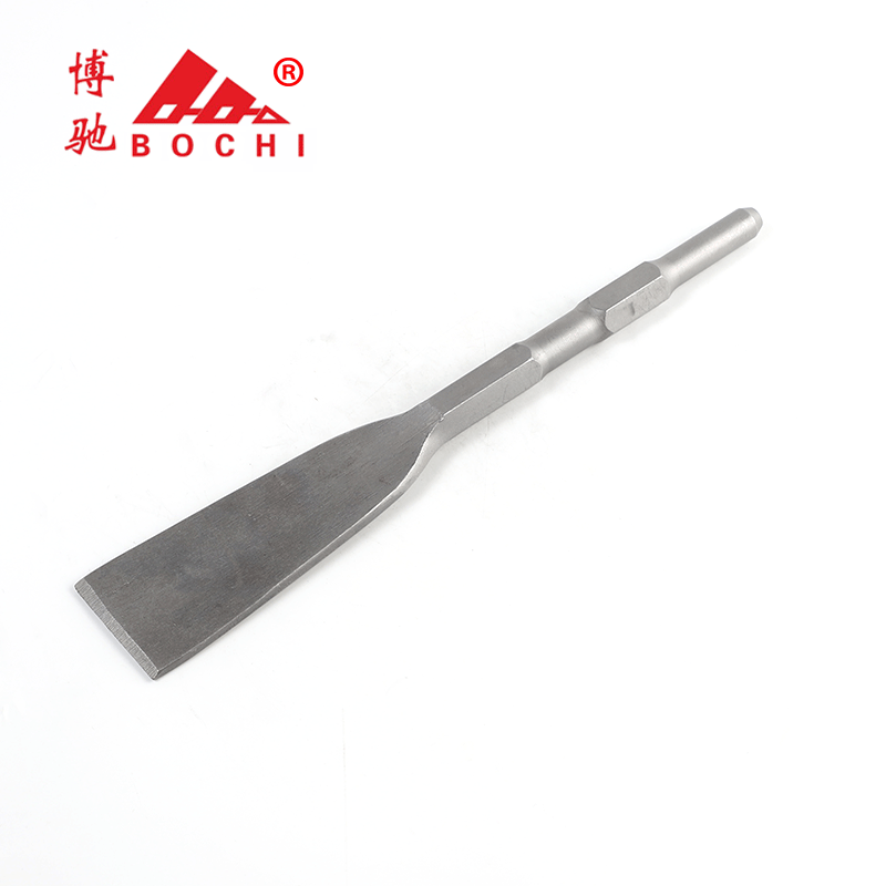 博驰六角超薄加宽扁凿子17*280mm 尖扁U型凿 冲击凿 电锤电镐扁铲