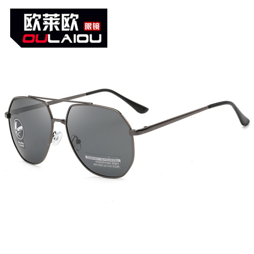 2024 New Model Metal Double Bridge Men's Color-Change Polarized Driving Sunglasses 2001 High Definition Sunglasses