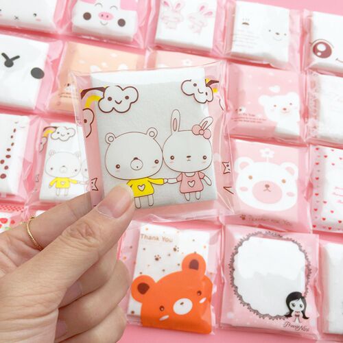 Manufacturer wholesale beauty tools cute cartoon bag packaging portable makeup cotton wet compress cotton sheet thin makeup remover cotton