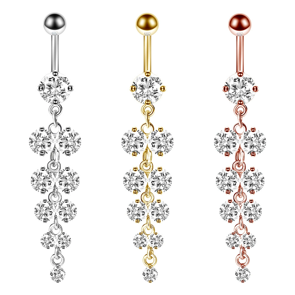 Creative belly button piercing with zircon, Amazon