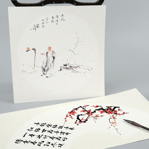 Xuan paper cardboard handmade round raw Xuan thickened lens paper Chinese painting calligraphy linen paper antique blank Xuan card paper wholesale