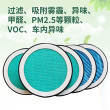 圆形无纺布HEPA滤网 车载空气净化器过滤网烟灰缸烟雾净化过滤芯