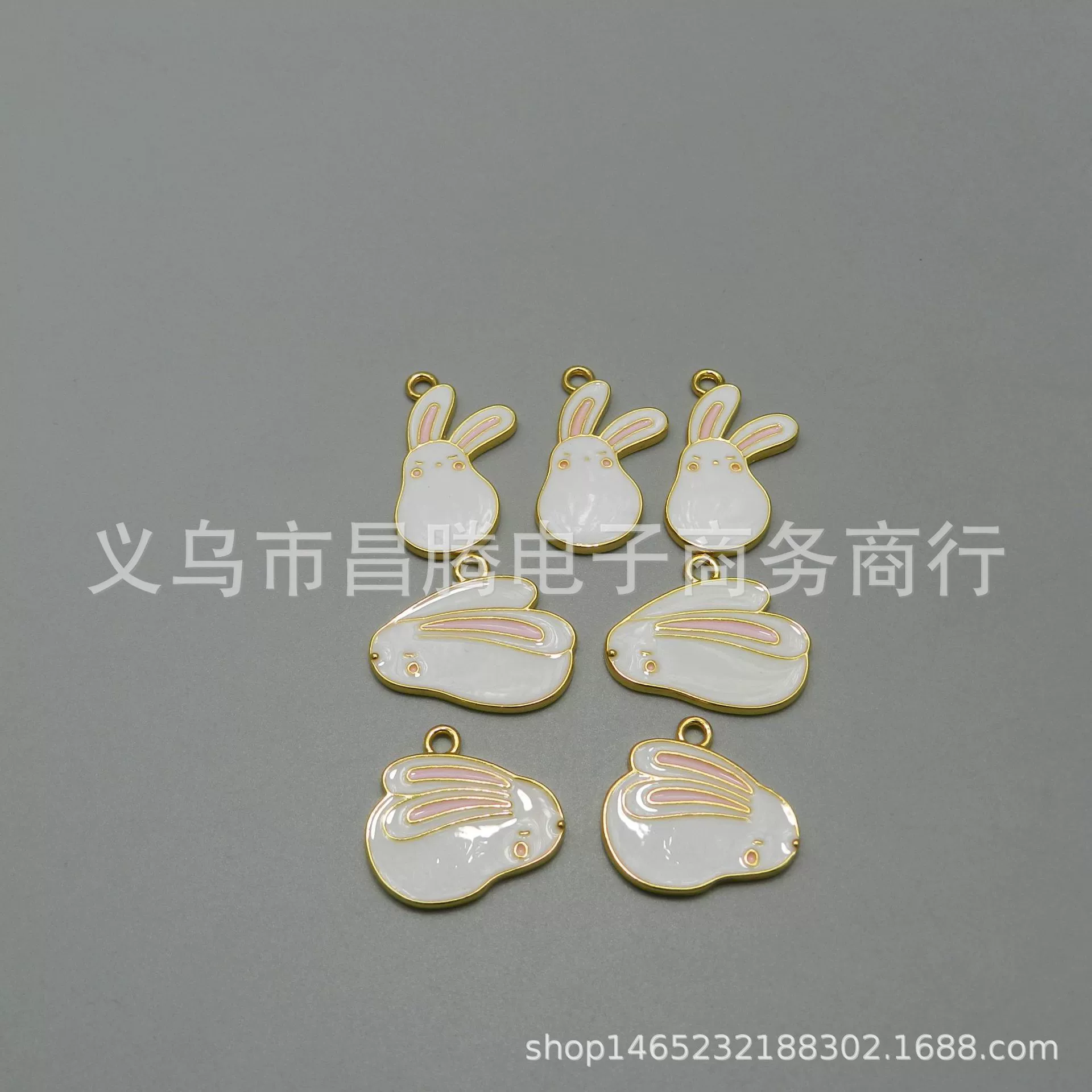 DIY японские ювелирные аксессуары сохранение цвета мультфильм белый кролик серии сплав капает маленький кулон ожерелье браслет кулон