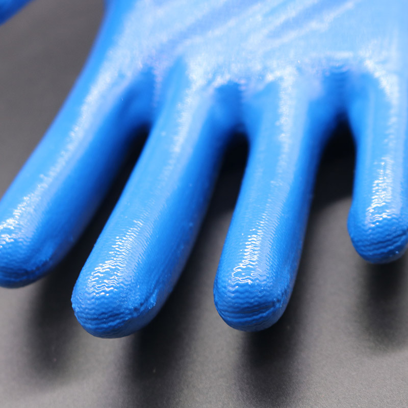 N518 guantes de protección laboral de nylon nitrilo impregnado guantes de trabajo antideslizantes resistentes al desgaste para el sitio de construcción al por mayor