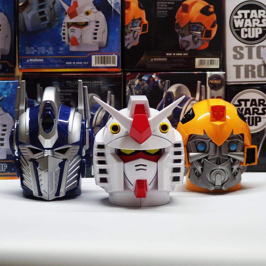 Dibujos animados de dibujos animados taza de agua Universal hombre Gundam taza de acero inoxidable cubierta taza modelo creativo vaso de cerveza