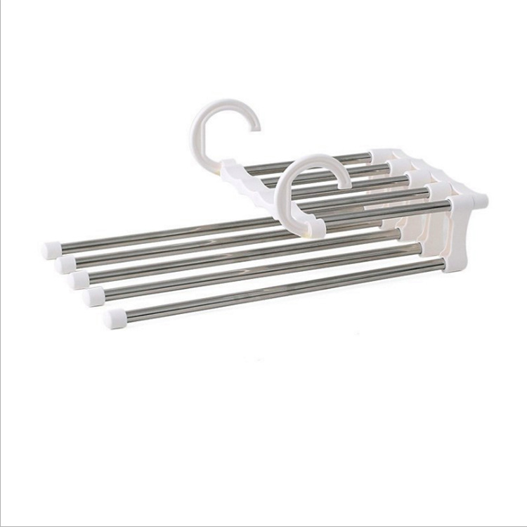 Pantalones plegables percheros multifuncionales retráctiles percheros multicapa percheros percheros percheros de almacenamiento al por mayor artefacto perchero de acero inoxidable
