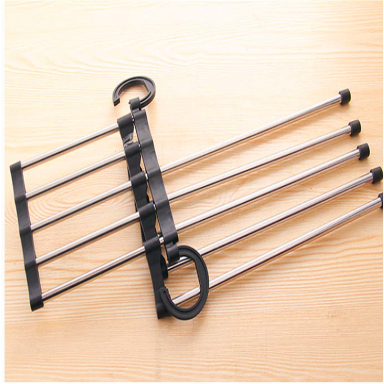 Pantalones plegables percheros multifuncionales retráctiles percheros multicapa percheros percheros percheros de almacenamiento al por mayor artefacto perchero de acero inoxidable