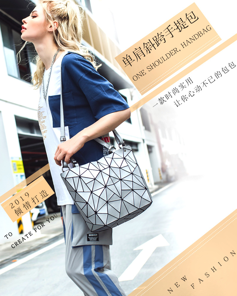 Bag Women's 2024 New Korean Style Large Capacity Bucket Bag Women's Handbag Niche Trendy Rhomboid Single Shoulder Crossbody Bag