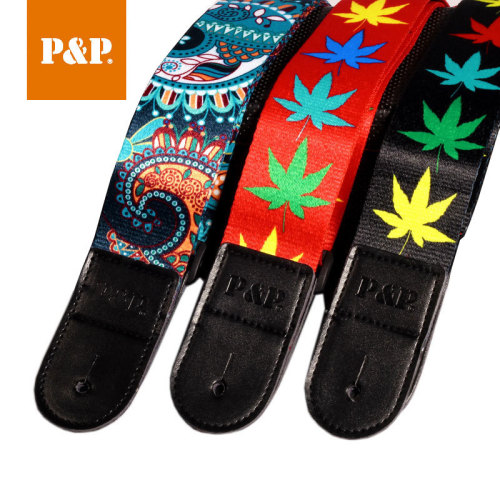 Colorful guitar straps Heat transfer guitar straps Electric guitar universal shoulder straps Ethnic style