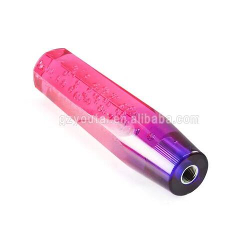 Crystal knob head with dual color shift lever knob, octagonal flat shift knob 20CM 25CM shift lever wave stick 2 colors